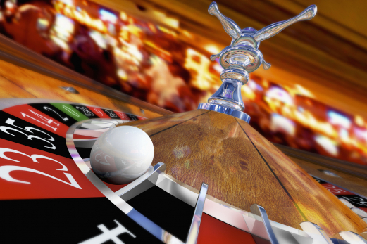 Casino Roulette with Ball on Number 23