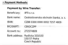 Example of invoice that originates from a foreign address or includes instructions for making payments to a foreign bank